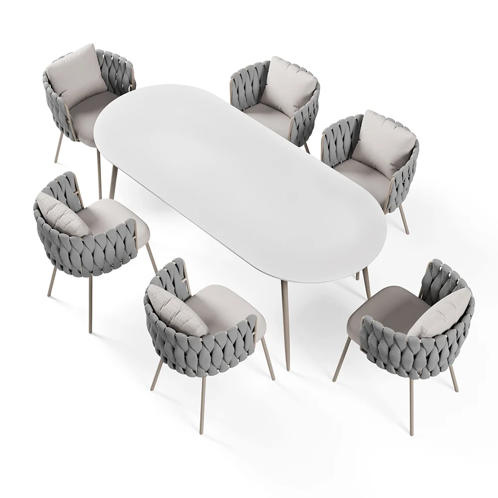 Outdoor Dining Set – Bộ Bàn Ghế Ngoài Trời Dây Đan Cao Cấp Cho Sân Vườn Sang Trọng