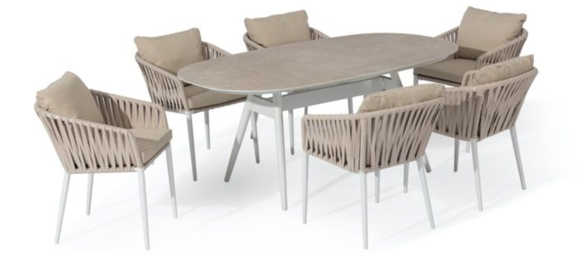 Maze Rattan - Marina Rope Weave 6 Seat Dining Set