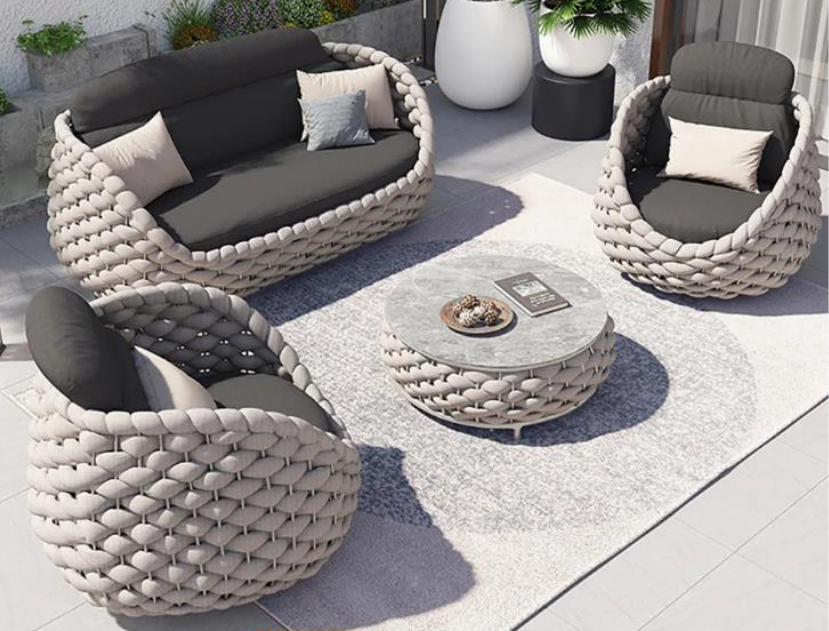 Bộ Sofa Ngoài Trời cao cấp với thiết kế dây đan độc đáo