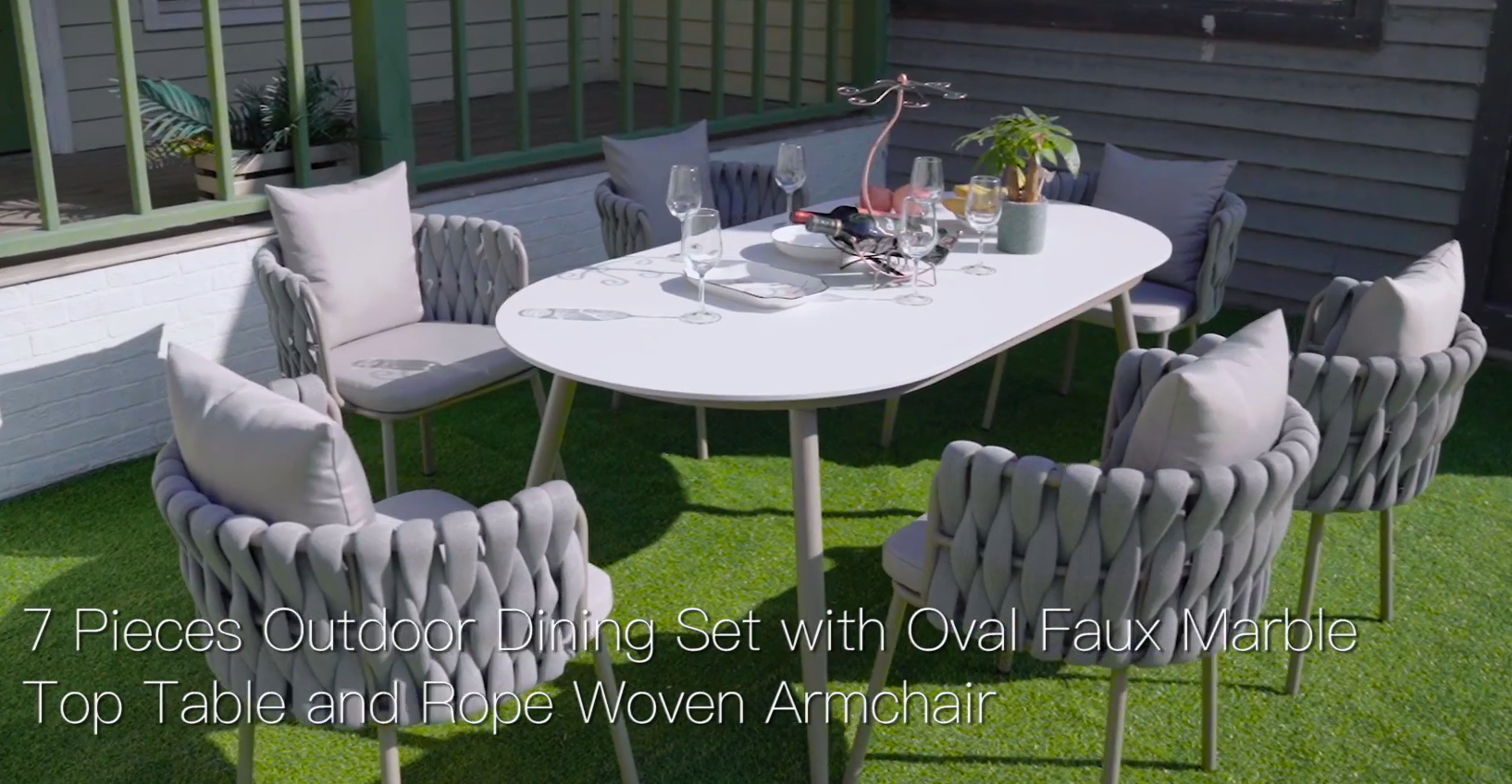 Outdoor Dining Set – Bộ Bàn Ghế Ngoài Trời Dây Đan Cao Cấp Cho Sân Vườn Sang Trọng