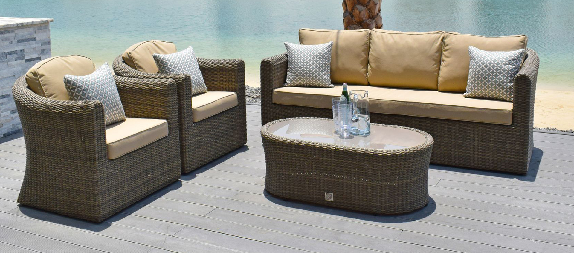 Maze Rattan - Winchester High Back 5 Seat Sofa Set